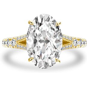 3.5 قيراط خاتم خطوبة قطع بيضاوية مع تقسيم ساق ، 5A Zirconia Chibic Promise Ring للنساء في الفضة الاسترليني