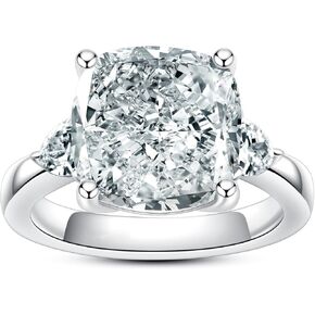 5CT-7CT Zirconia 3 حلقات الخطبة 5A من الدرجة المحاكاة الماس الماس القطع/وسادة قطع/قطع القطع/قص القلب/الزمر