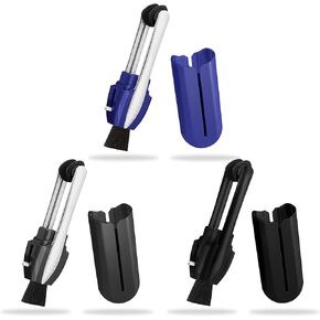Eye Glasses Cleaner (3 Count), Portable Carbon Eyeglass Cleaner, Microfiber Spectacles Mini Sunglasses Brush Soft Brush Cleaning Tool for Lens