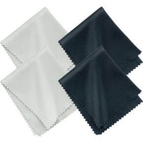 4 PCS الألياف الدقيقة تنظيف الأقمشة نظارات تنظيف القماش آمنة وفعالة النظارات والنظارات والشاشات والأقراص والعدسة (أسود وخفيف رمادي)