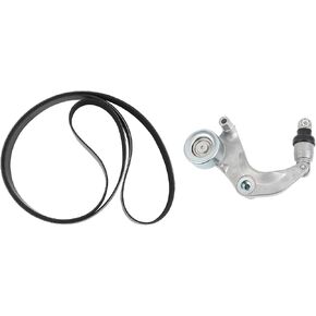 Drive Belt Tensioner Assembly with Pulley & Serpentine Compatible with 2006 2007 2008 2009 2010 2011 Honda Civic 1.8L 31170-RWK-005 04301-RNA-307