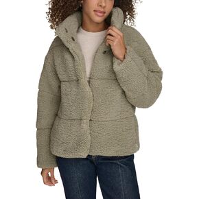Levi's Women's Long Length Patchwork Quilted Teddy Coat