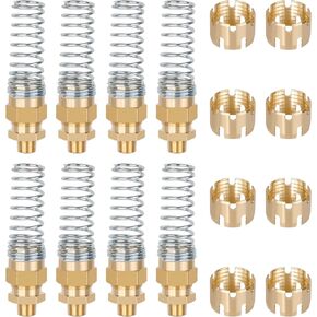 تركيب خرطوم الفرامل الهوائية ، ونقاط النحاس 1/2 "خرطوم x 3/8" موصل خرطوم فرامل الهواء الذكور مع واقي نابض ، وتجهيزات خرطوم الفرامل - 8 حزمة فرامل خرطوم نهاية التركيب و 8 حزمة أنابيب الأكمام