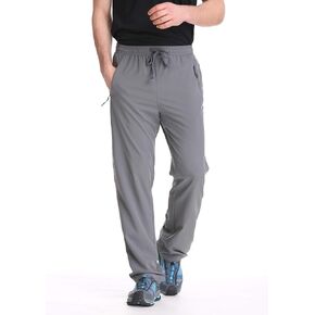 TRAILSIDE SUPPLY CO. Mens Lightweight Track Pants,Stretchy Pants with Zipper Pockets,Loose Fit