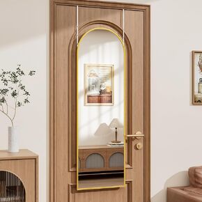 مرآة الباب الكاملة ، مرايا الجدار المثبتة على الحائط ، 50 "x16" مقوس خلف مرآة الباب للاستخدام في غرف المعيشة ، الغرف ، غرف النوم ، غرف عباءات ، إلخ.