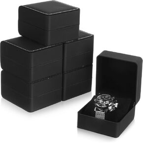6 حزمة PU Leather Watch مربع هدايا مربع واحد حالة تخزين ساعة مع وسادة قابلة للإزالة المحمولة Wristwatch عرض مربع مربع Wristwatch عرض المنظمات سفر جيب السفر للرجال نساء