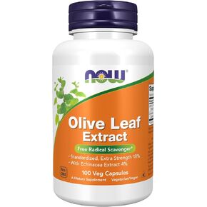NOW Foods Supplements, Olive Leaf Extract with Echinacea Extract 4%, Extra Strength, Free Radical Scavenger*, 100 Veg Capsules