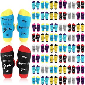 Xtinmee 48 Pairs CNA Week Gifts Bulk 2025 Employee Appreciation Sock Thank You for All You Do for Nurse Teacher Staff