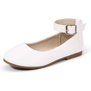 Hehainom Girls Dress Shoes Party Party School School Strap Ballet Flats Shoes Little Big Kids Flower Girl Shoes