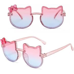 Aawaap Kitty Kids Sunglasses Propolized UV400 Protection | النظارات الشمسية على شكل قط للبنات الصغار مع صندوق | هدايا عيد ميلاد
