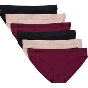 Tommy Hilfiger Women's Logo Waistband Cotton Bikini 6 Pack
