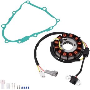 5TG-81410-01-00 Stator Generator Magneto and Gasket Compatible with Yamaha YFZ450 2004-2009 2012-2013 Replace# 5TG-81410-02-00 5TG-81410-03-00 5TG-81410-10-00