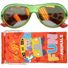 Sun-Staches Kids Sunglasses: Stylish, Comfortable, & Durable UV-Protective Cocomelon Toddler Sunglasses with Soft Carrying Case - Officially-Licensed Gifts