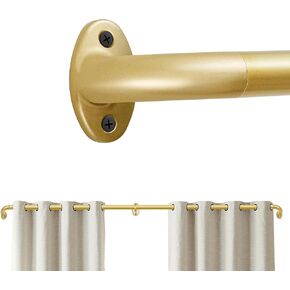 Black Curtain Rod For Windows Blackout Adjustable Wrap Around Curtain Rods for Bedroom 1 Inch Diameter Heavy Duty Curtain Rods Splicing Set - Matte Black, 34-95 Inch