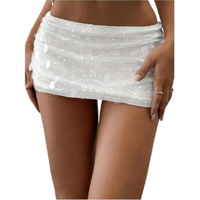 Floerns للسيدات الترتر منخفض الخصر Mini Mini Music Festival Night Out Skirt Shorts
