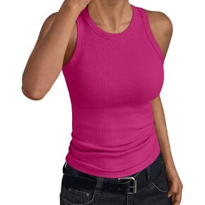 Trendy Queen Womens Tank Tops Summer Workout Racerback Ribbed Shirts Beach Vacation Outfits Spring Fashion Y2k Clothes