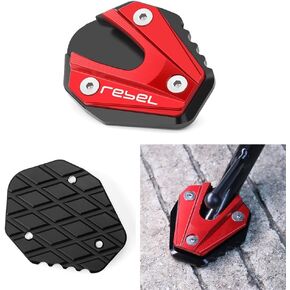 Motorcycle Kickstand Fit For Rebel300 Rebel500 CMX300 CMX500 2021 2022 2023 2024 2025 FootSide Enlarge Plate 2023 Rebel 300 Accessories 2024 rebel 500 Accessories(Red)