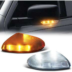 Suparee LED Side Side Marror Marker Light و Amber و White Drl Drl Lights Puddle Lights متوافقة مع Dodge RAM 1500 2500 3500 2009-2018 ، 2019-2021 RAM 1500 Classic ، 2pcs