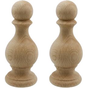 Hevstil 2 PCS غير مكتملة من الخشب النهائيات 4.72x1.97 بوصة الحرف النهائية الزخرفية الحرف الخشبية الحرف الخشبية