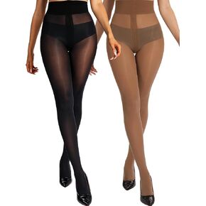 2pcs لباس ضيق في متانة Rip Rip ، 40d شبه محض ، جوارب ملابسكت T-crotch عالية الخصر للنساء