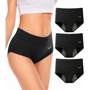 Women's Period Underwear Heavy Flow, LeakProof Cotton Panties Postpartum Menstrual High Waisted Briefs Teens
