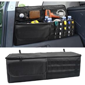منظم جذع السيارة متوافق مع Toyota FJ Cruiser 2007-2021 ، حقيبة منظم تخزين السيارات متعددة الوظائف لإكسسوارات FJ Cruiser ، حقيبة تخزين خلفية كبيرة مع 3 Velcro القابلة للتركيب