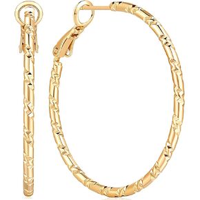 SPOINT Gold Hoop Earrings 14K Gold Hoop Earrings for Women Big Lightweight and Hypoallergenic Extra Large 14 Karat Hoops Earring for Womens Earring 35mm 45mm 55mm