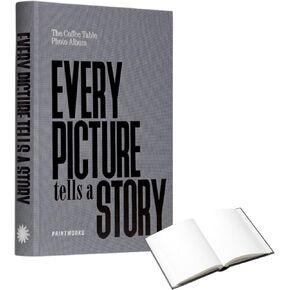 كتاب الصور - كل صورة يروي قصة - ألبوم غلاف قابل للتوسيع مع 80 صفحة - يناسب 160 صورة أفقية 11x15 سم - رف الكتب الأنيق - غطاء القماش الرمادي الداكن
