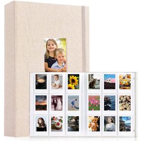 ألبوم الصور للصور الصغيرة ، 432 جيوب ، 2 × 3 بوصات ، كتاب بولارويد مصغرة متوافق مع Fujifilm Instax Mini و Polaroid Snape Beige