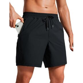 CRZ YOGA Casual Workout Mens Shorts 7 Inch Lightweight Quick Dry for Gym Athletic with Zipper Pocket