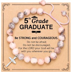 PINKDODO 5th 8th Grade Graduation Gifts for Girls Cross Bracelet for Daughter Granddaughter