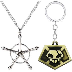 Bleach Keychain Necklace, Bleach Anime Merch Demon Keychain Quincy Cross Cosplay Jewelry