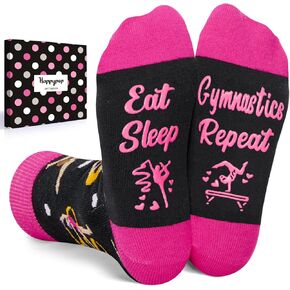 HAPPYPOP Unique Gifts For Gymnasts - Gymnastics Gifts For Girls, 10-12 Year Old Girl Gymnast Socks