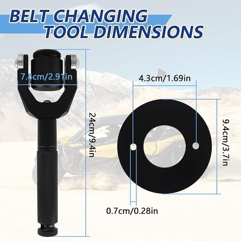 X3 Belt Changing Tool X3 Clutch Removal Kit Compatible with Can-Am Maverick X3 Max RS DS Turbo R RR 2017-2024, Belt Changing Tool Fits for 64''/72'' Wheel Base Width (Black) in Saudi Arabia