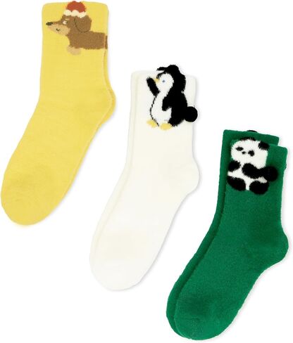 الجوارب اللطيفة اللطيفة للنساء - الشتاء دافئ ناعم مريح المنزل الجوارب الناعم النعمة الجوارب الطاقم الداخلي 3 أزواج in Kuwait