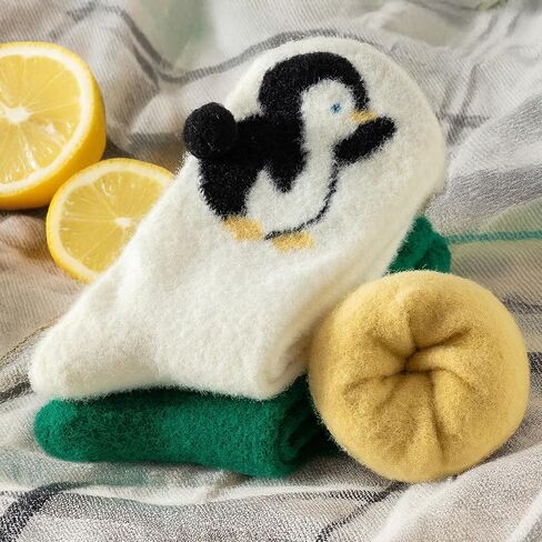 الجوارب اللطيفة اللطيفة للنساء - الشتاء دافئ ناعم مريح المنزل الجوارب الناعم النعمة الجوارب الطاقم الداخلي 3 أزواج in Kuwait