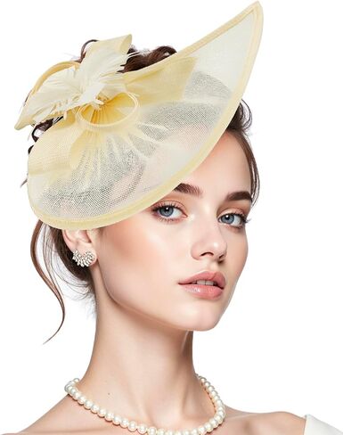 Fascinators Hats for Women Kentucky Hat Derby Tea Party 2025 Pillow Top for Wedding Cocktail Headwear in Kuwait