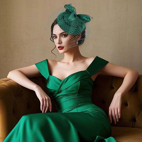 Fascinators Pillbox Hats for Women -1920s 50s Kentucky Vintage Tea Party Hat 2025 Derby Fascinator with Hair Clip in Kuwait