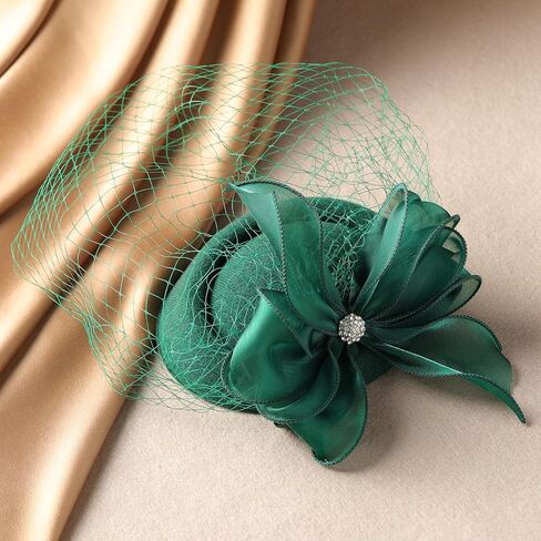 Fascinators Pillbox Hats for Women -1920s 50s Kentucky Vintage Tea Party Hat 2025 Derby Fascinator with Hair Clip in Kuwait