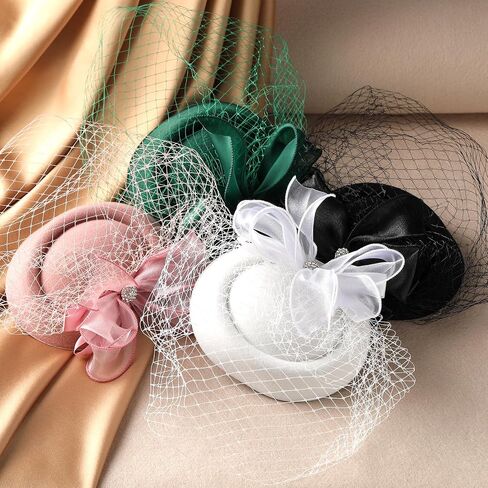 Fascinators Pillbox Hats for Women -1920s 50s Kentucky Vintage Tea Party Hat 2025 Derby Fascinator with Hair Clip in Kuwait