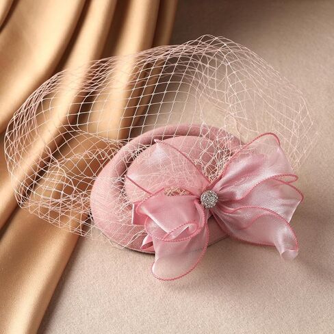 Fascinators Pillbox Hats for Women -1920s 50s Kentucky Vintage Tea Party Hat 2025 Derby Fascinator with Hair Clip in Kuwait