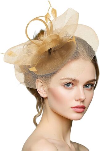 CULACCINO 2025 Fascinators Hats for Women Tea Party Hat Feather Cocktail Hair Clip for Wedding in Kuwait