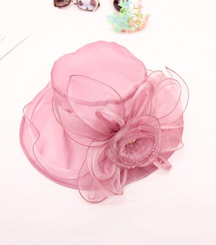 قبعة Arganza Fascinator - Women Wlows Wide Brim Church Bridal Tea Hat Wedding Wedding Hat in Kuwait