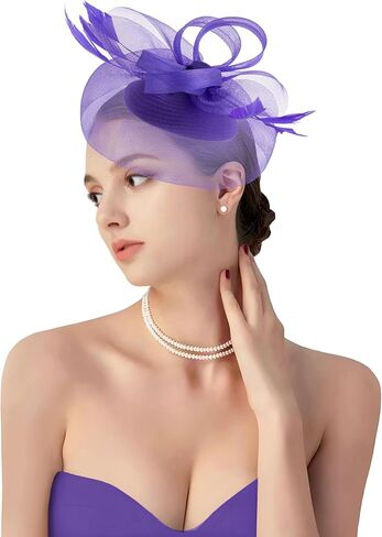 dressfan Church Derby Fascinator Hats for Women 20s Wedding Cocktail Tea Party Kentucky Hair Accessories in Kuwait