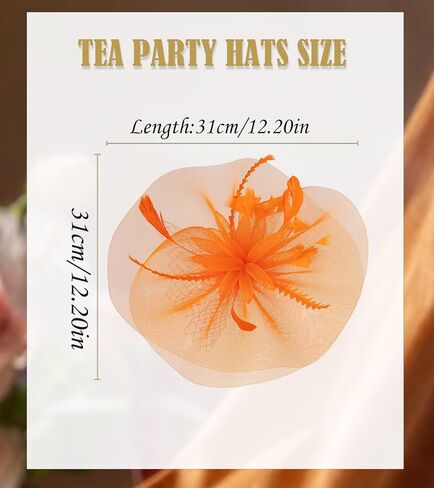 Kgromfy Fascinators Derby Hat Womens Tea Party Hat Mesh Feathers Fancy Headwear for Church Cocktail Wedding in Kuwait