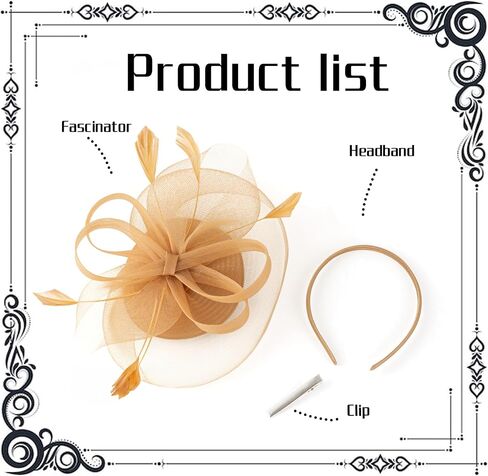 dressfan Church Derby Fascinator Hats for Women 20s Wedding Cocktail Tea Party Kentucky Hair Accessories in Kuwait