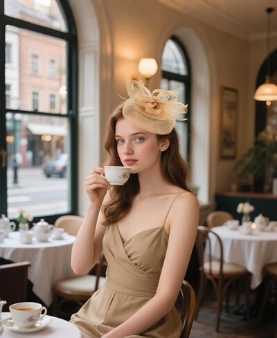dressfan Church Derby Fascinator Hats for Women 20s Wedding Cocktail Tea Party Kentucky Hair Accessories in Kuwait