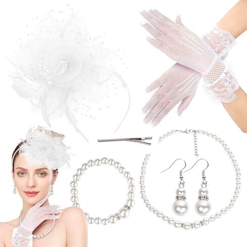 Fascinators Hats for Women Tea Party, Tea Hat Tea Party Accessories Set for Wedding Cocktail Derby in Kuwait