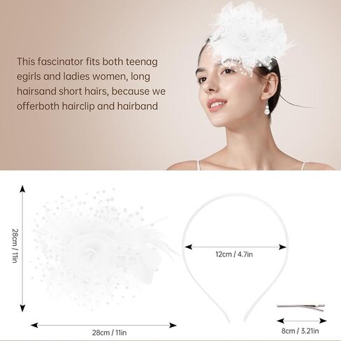 Fascinators Hats for Women Tea Party, Tea Hat Tea Party Accessories Set for Wedding Cocktail Derby in Kuwait