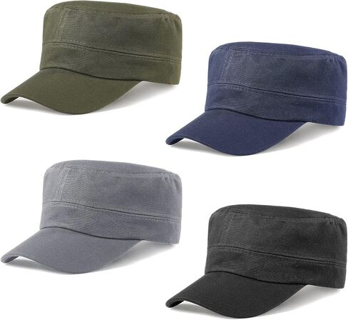Glamorstar Unisex Cadet Army Hats 4 Pieces Military Flat Top Newsboy Cap in Saudi Arabia